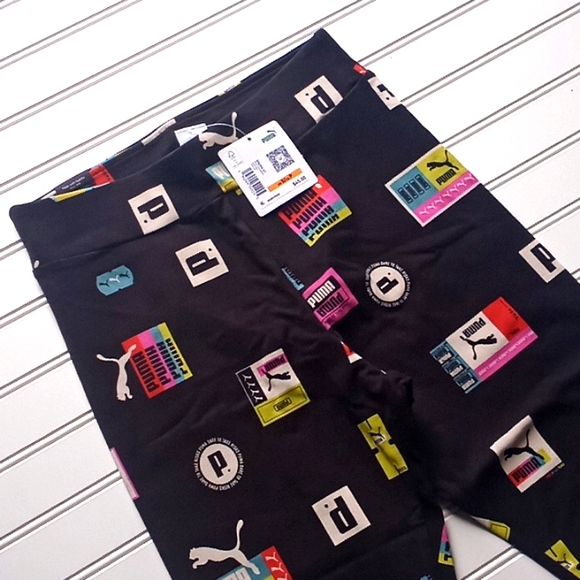 Puma Brand Love Printed Leggings-Small #1644 - Picture 9 of 14